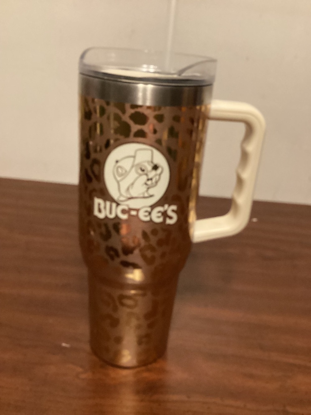 Buckeyes  metal Tumble Ukon outfitters  with gold faux animal print with handle